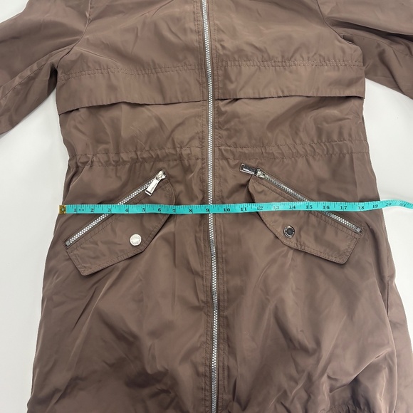 BCBGeneration Cream & Brown Hooded Jacket M – Drawstring, Quilted Lining - Picture 9 of 10